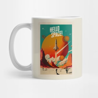 Hello Space! — Vintage space poster Mug